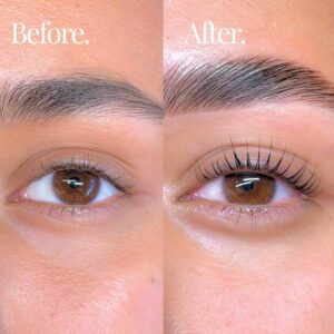 Rehaussement de cils coréen — résultat avant/après, Escale Beauty Thionville